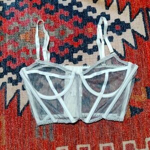 White & Grey Lace Bustier Corset